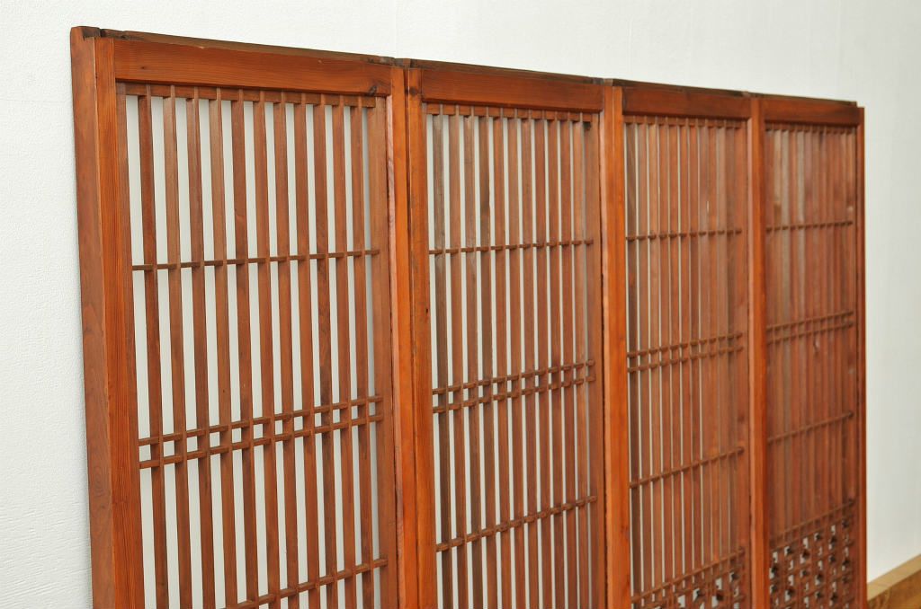 古民具・骨董 ガラス入り書院戸4枚セット(建具)