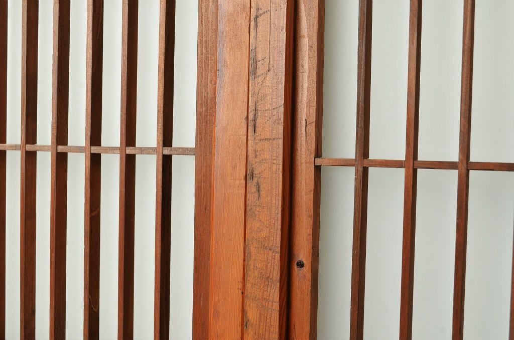 古民具・骨董 ガラス入り書院戸4枚セット(建具)