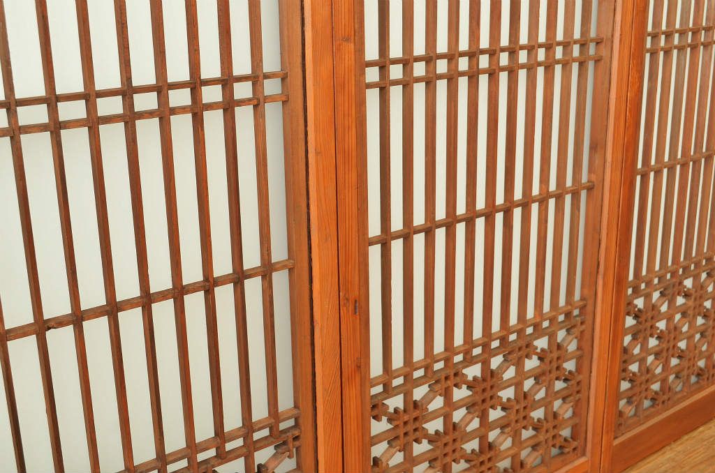 古民具・骨董 ガラス入り書院戸4枚セット(建具)