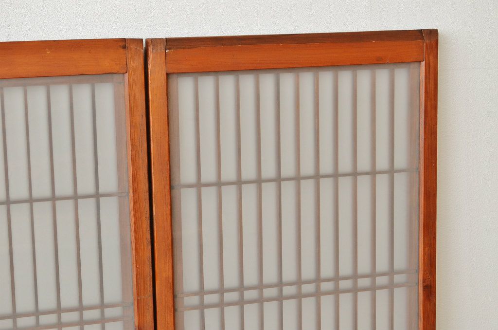 古民具・骨董 ガラス入り書院戸4枚セット(建具)
