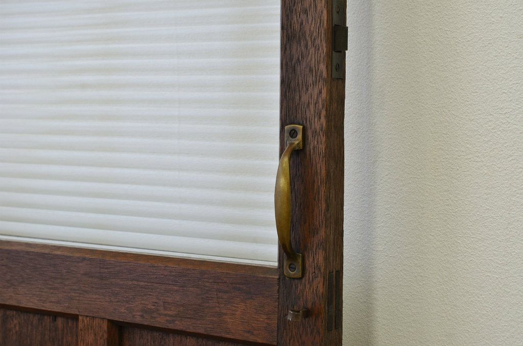 アンティーク 細身のモールガラスドア1枚(扉)