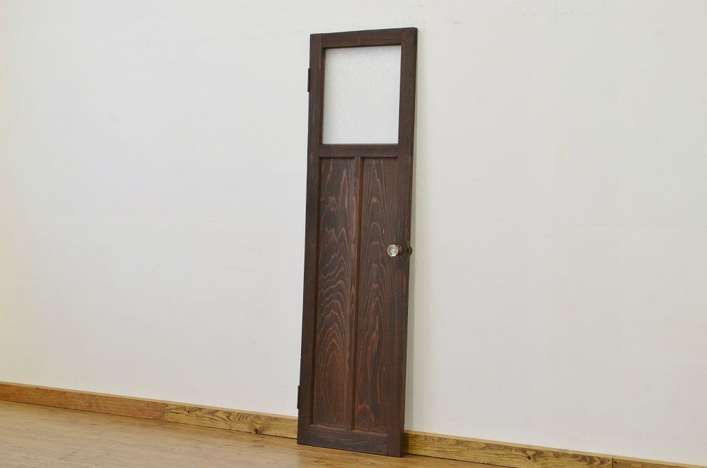 アンティーク とても細身のガラスノブのドア?(ダイヤガラス入り)扉・建具