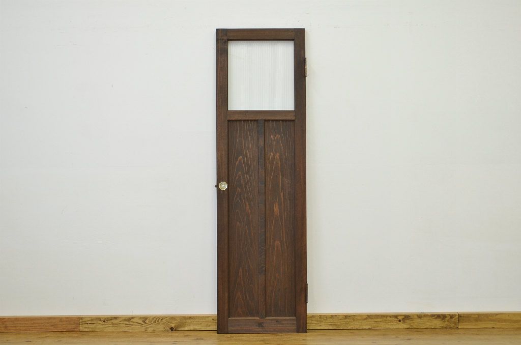 アンティーク とても細身のガラスノブのドア?(モールガラス入り)扉・建具