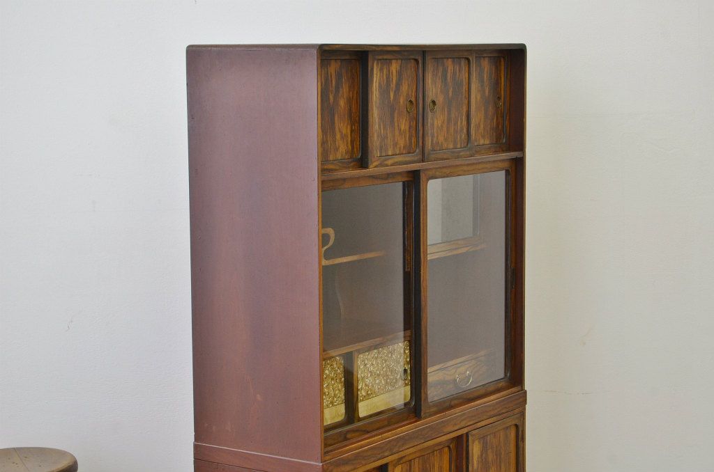 レトロ家具　☆昭和レトロ シックな重ね茶箪笥