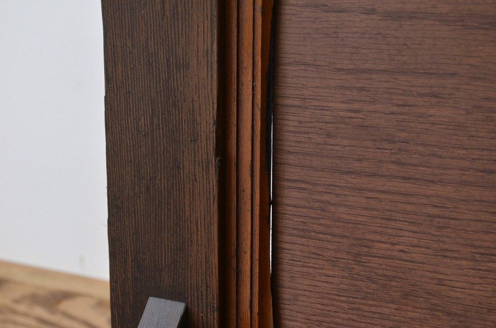 ★アンティーク　ダイヤガラスと古い木の角のついた衝立(セパレーター、パーテーション)