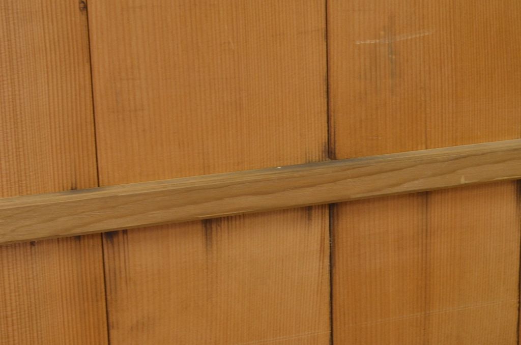 昭和レトロ　シンプルな木味引き戸2枚セット(帯戸)