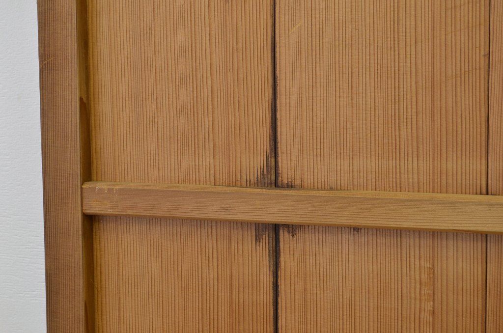 昭和レトロ　シンプルな木味引き戸2枚セット(帯戸)