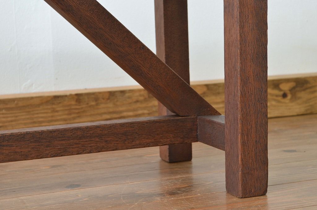 レトロ家具　昭和レトロ 古い木のシンプルなベンチ2(長イス・椅子)