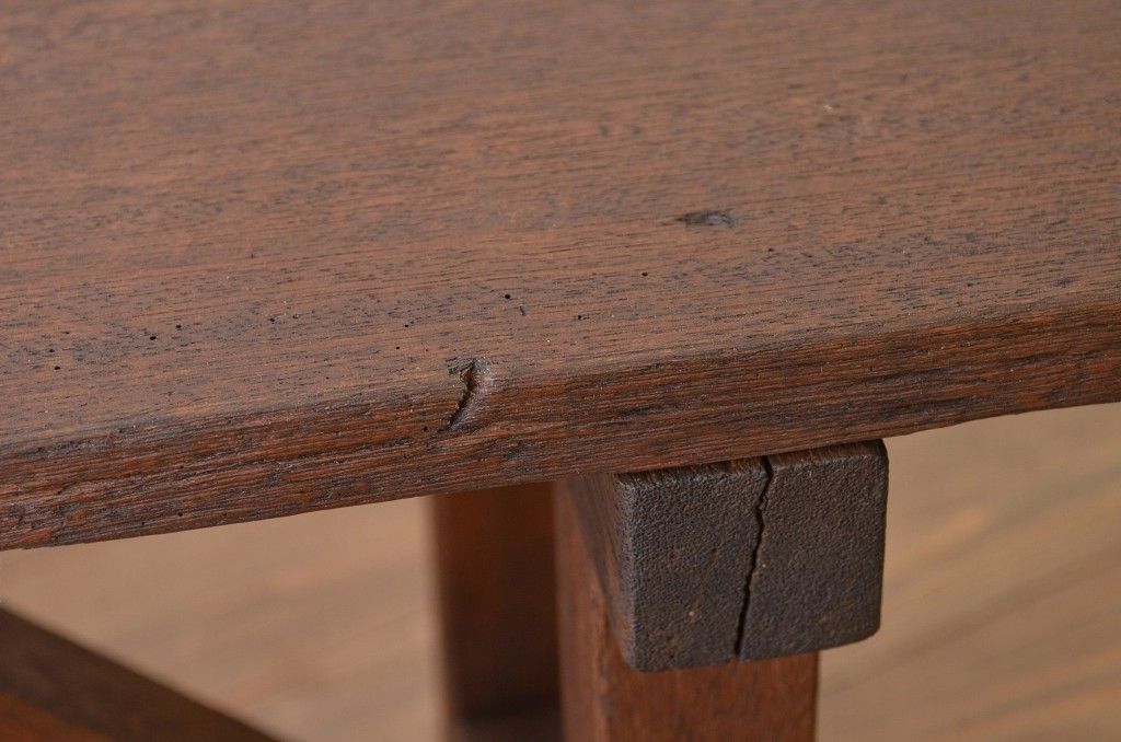 レトロ家具　昭和レトロ 古い木のシンプルなベンチ2(長イス・椅子)