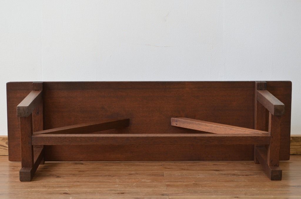 レトロ家具　昭和レトロ 古い木のシンプルなベンチ2(長イス・椅子)