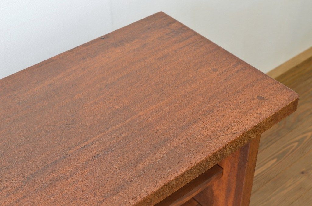 レトロ家具　★昭和レトロ 厚みのある無垢板のがっしりした飾り棚