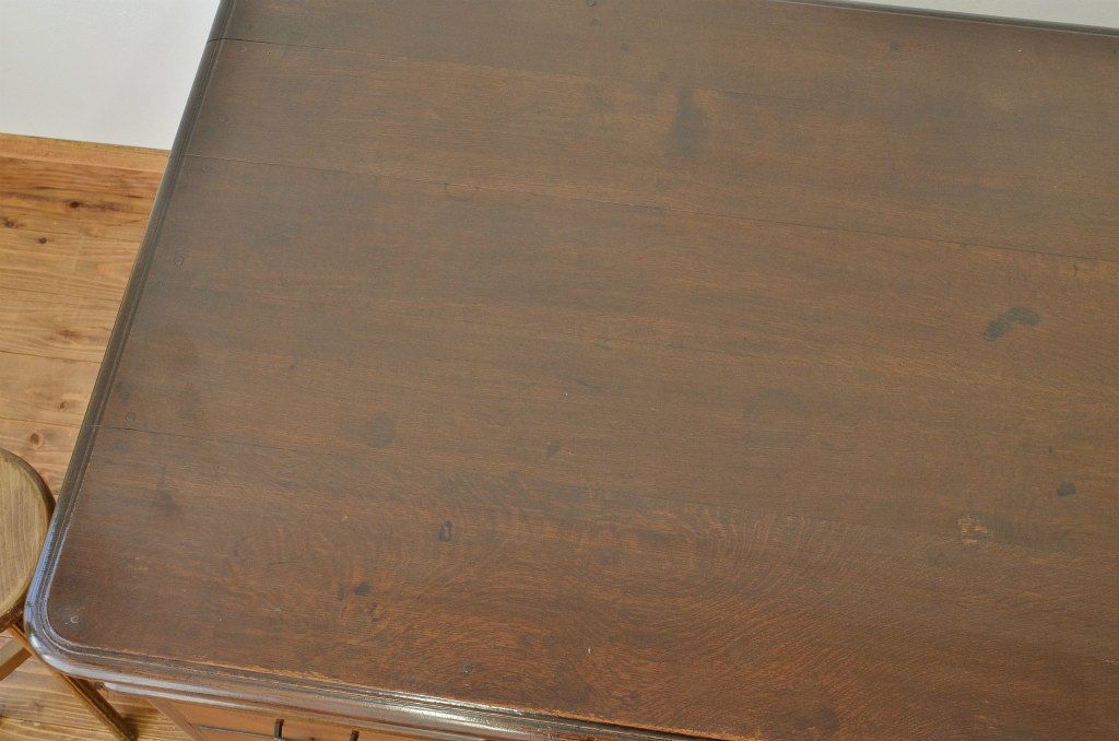 アンティーク家具　重厚なナラ材の上質な組み立て式両袖机