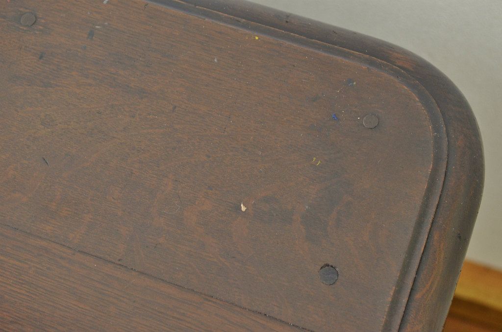 アンティーク家具　重厚なナラ材の上質な組み立て式両袖机