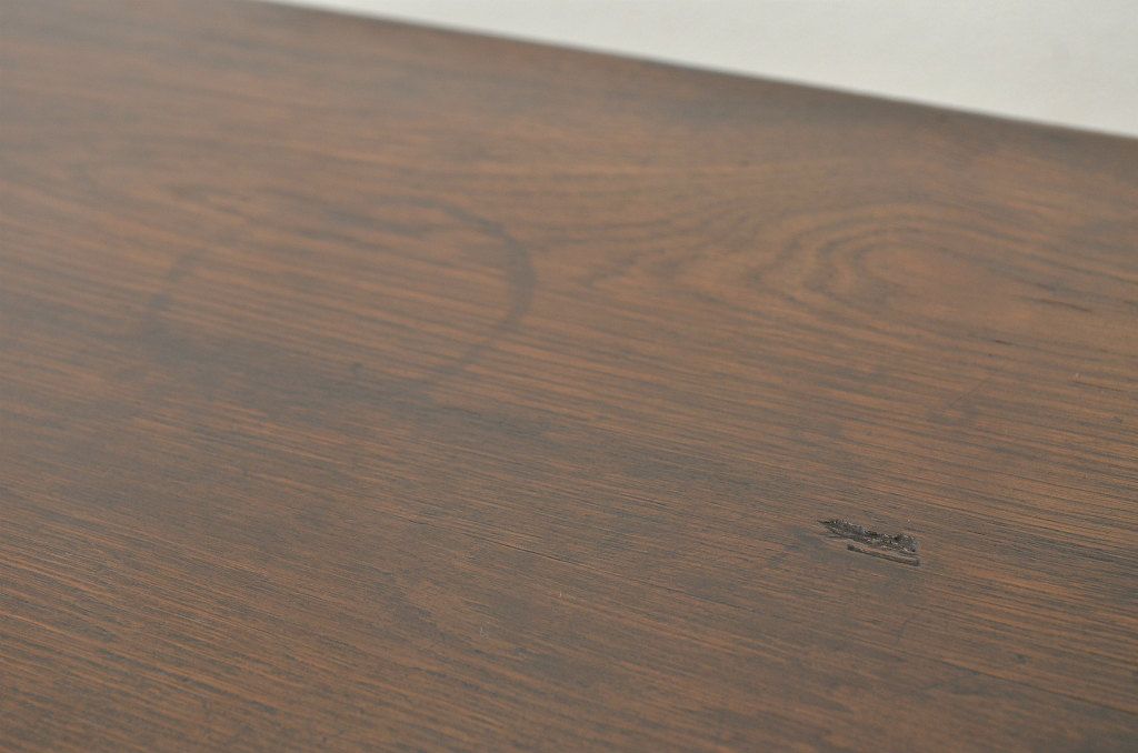 アンティーク家具　古いナラ材のシックな組み立て式両袖机