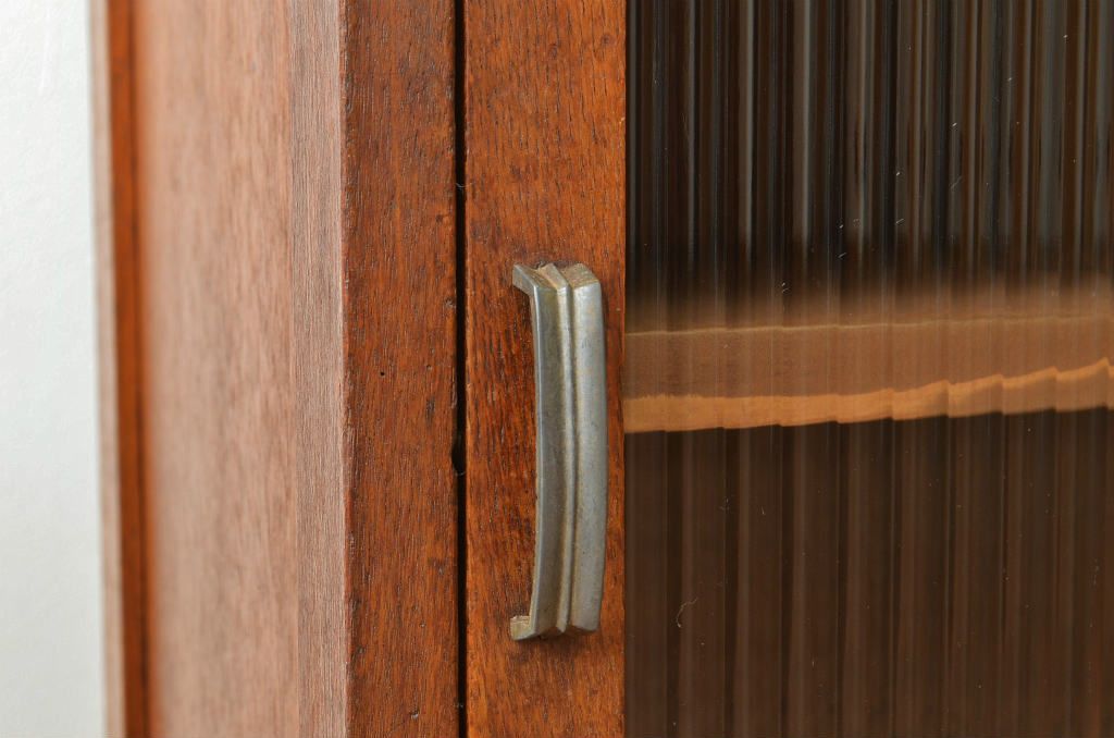 アンティーク家具　モールガラスの引き出し付きサイドデスク?