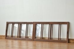 アンティーク　古い木のシンプルで小さな引き戸2枚セット(明り取り・建具)
