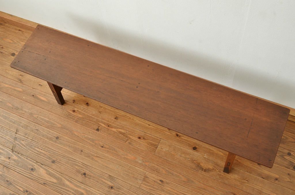レトロ家具　昭和レトロ 古い無垢材のアンティークベンチ?(長椅子・いす・イス)