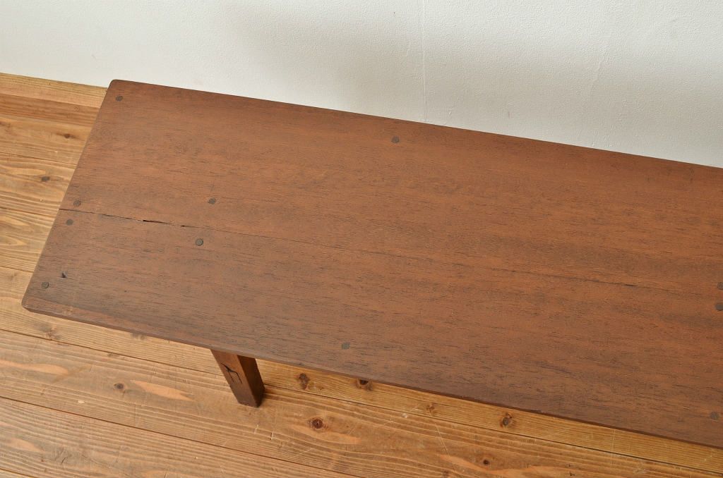 レトロ家具　昭和レトロ 古い無垢材のアンティークベンチ?(長椅子・いす・イス)