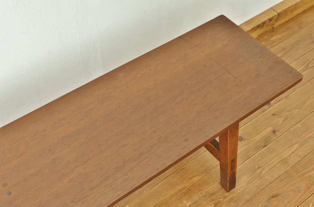 レトロ家具　昭和レトロ 古い無垢材のアンティークベンチ?(長椅子・いす・イス)