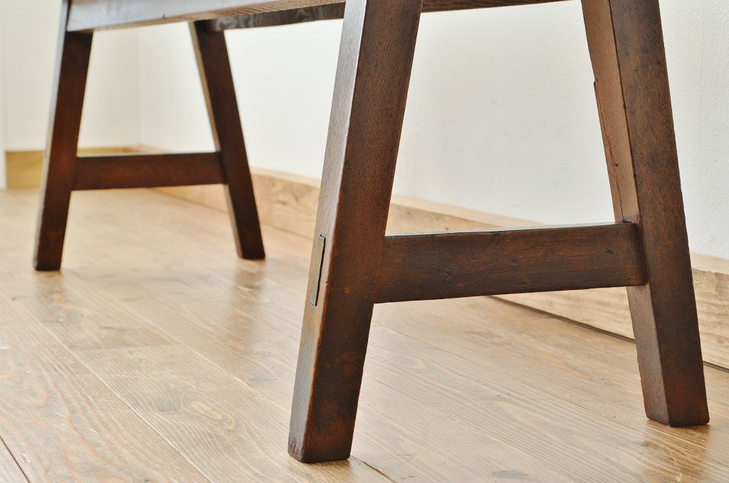 レトロ家具　昭和レトロ 古い無垢材のアンティークベンチ?(長椅子・いす・イス)
