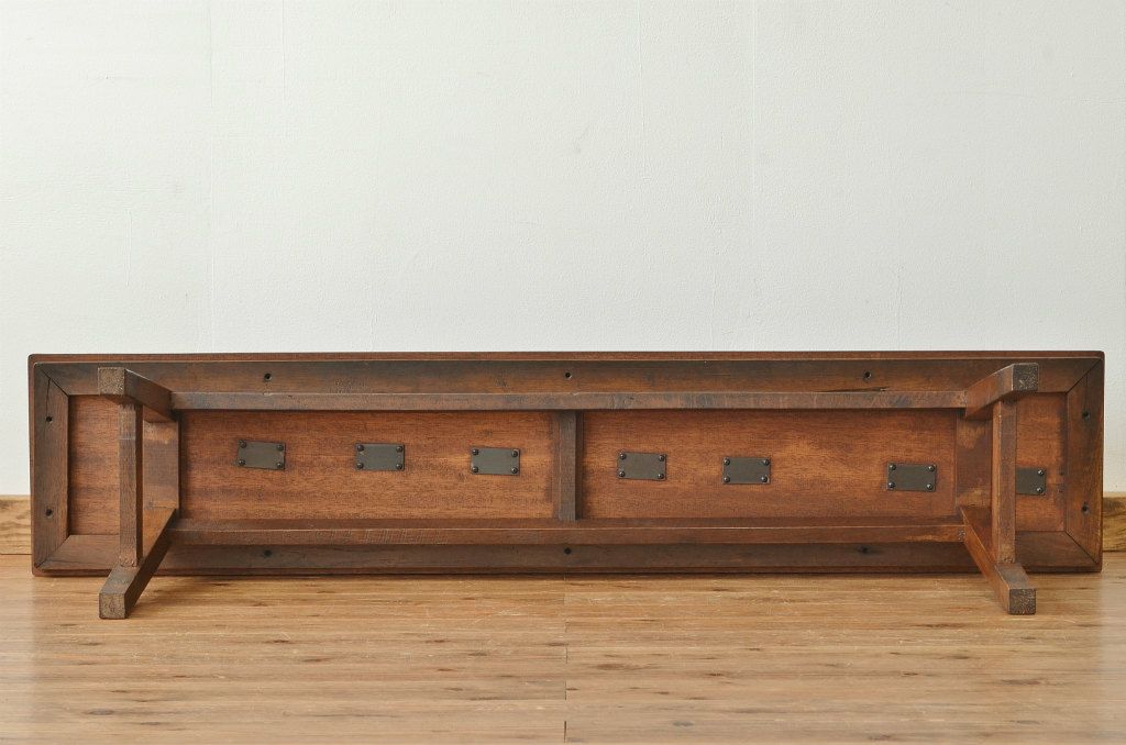 レトロ家具　昭和レトロ 古い無垢材のアンティークベンチ?(長椅子・いす・イス)