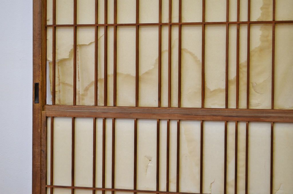 ★昭和レトロ　素敵な雪見障子戸2枚セット(要修理・格安販売品)(引き戸、擦り上げ障子戸、擦上障子戸)