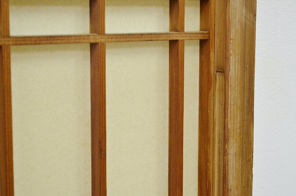 昭和レトロ　素敵な雪見障子戸4枚セット?(要修理・格安販売品)(引き戸、擦り上げ障子戸、擦上障子戸)