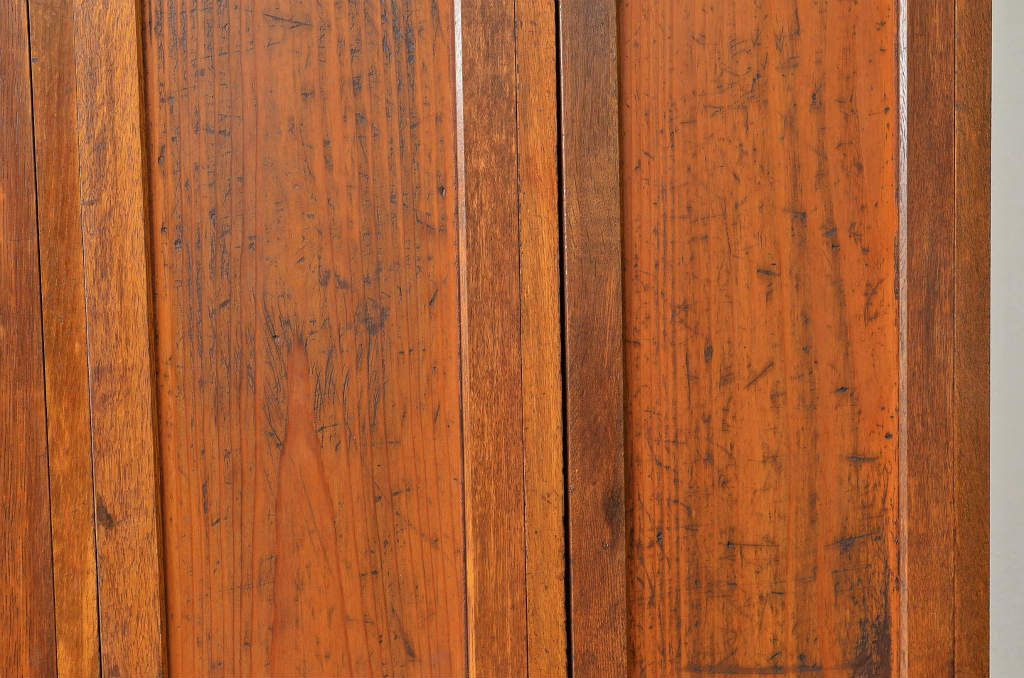 レトロ家具　昭和レトロ 希少 古い木のモールガラスアンティークロッカー?4人用