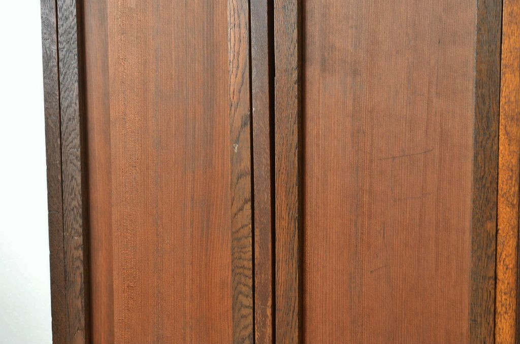 レトロ家具　昭和レトロ 希少 古い木のモールガラスアンティークロッカー?4人用