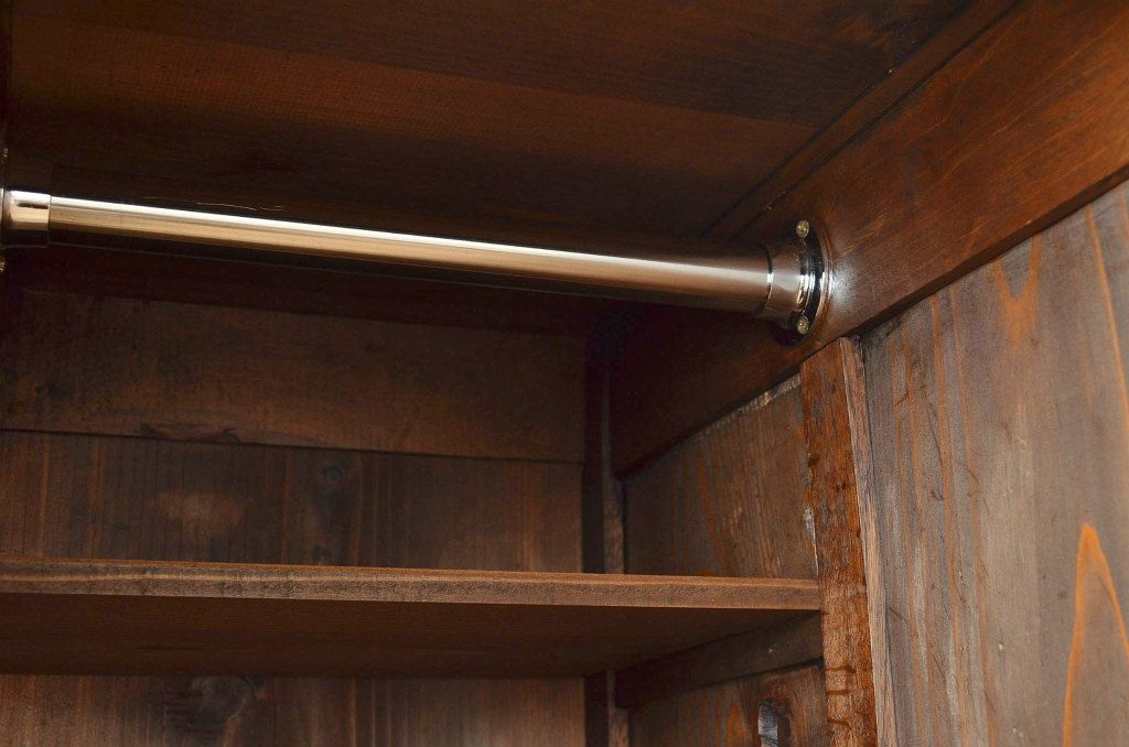 レトロ家具　昭和レトロ 希少 古い木のモールガラスアンティークロッカー?4人用