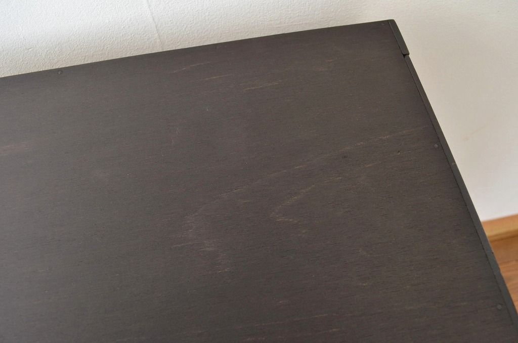 レトロ家具　昭和レトロ　かわいいペイントの鉄脚付き5杯引き出し(ドロワー・チェスト)
