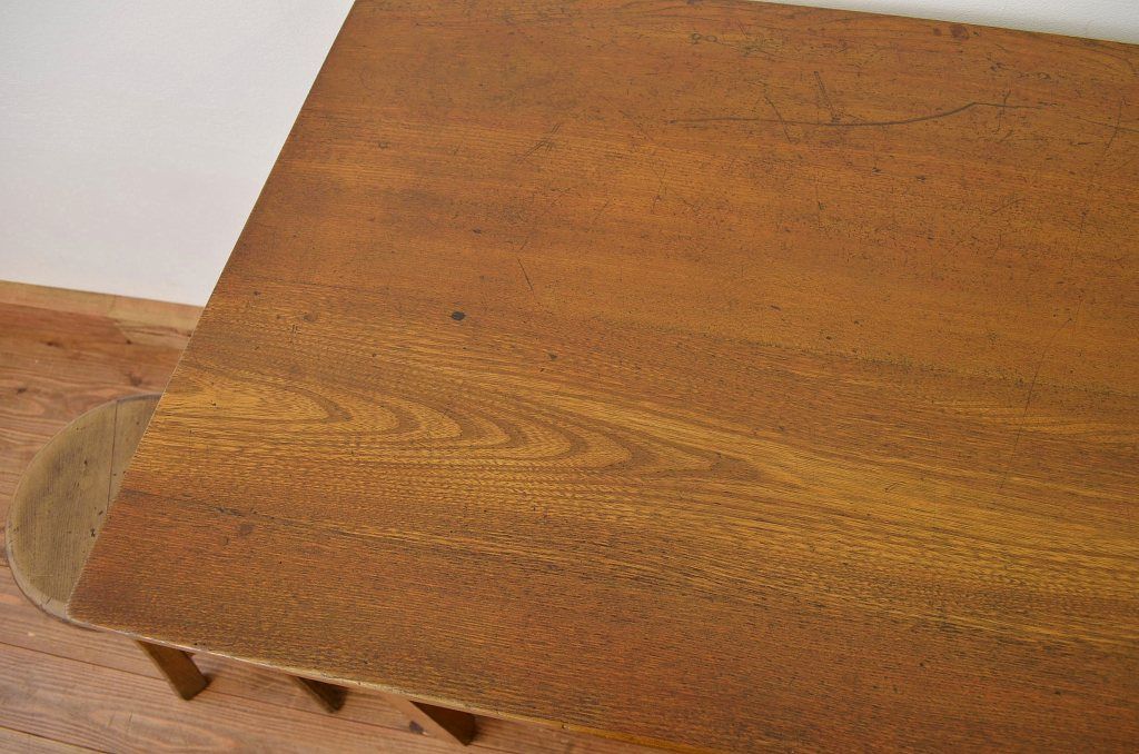 レトロ家具　昭和レトロ 古い栓無垢材のシンプルな平机?(テーブル・作業台)