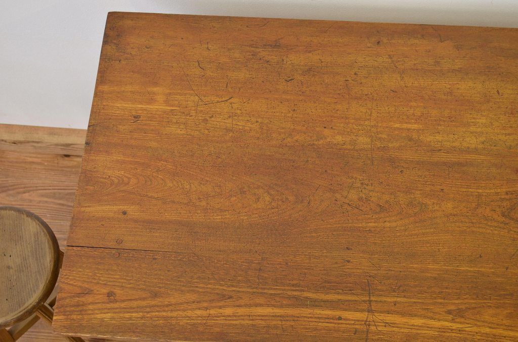 レトロ家具　昭和レトロ 古い栓無垢材のシンプルな平机2(テーブル・作業台)