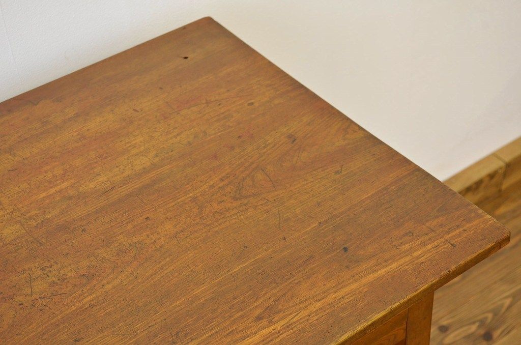 レトロ家具　昭和レトロ 古い栓無垢材のシンプルな平机2(テーブル・作業台)