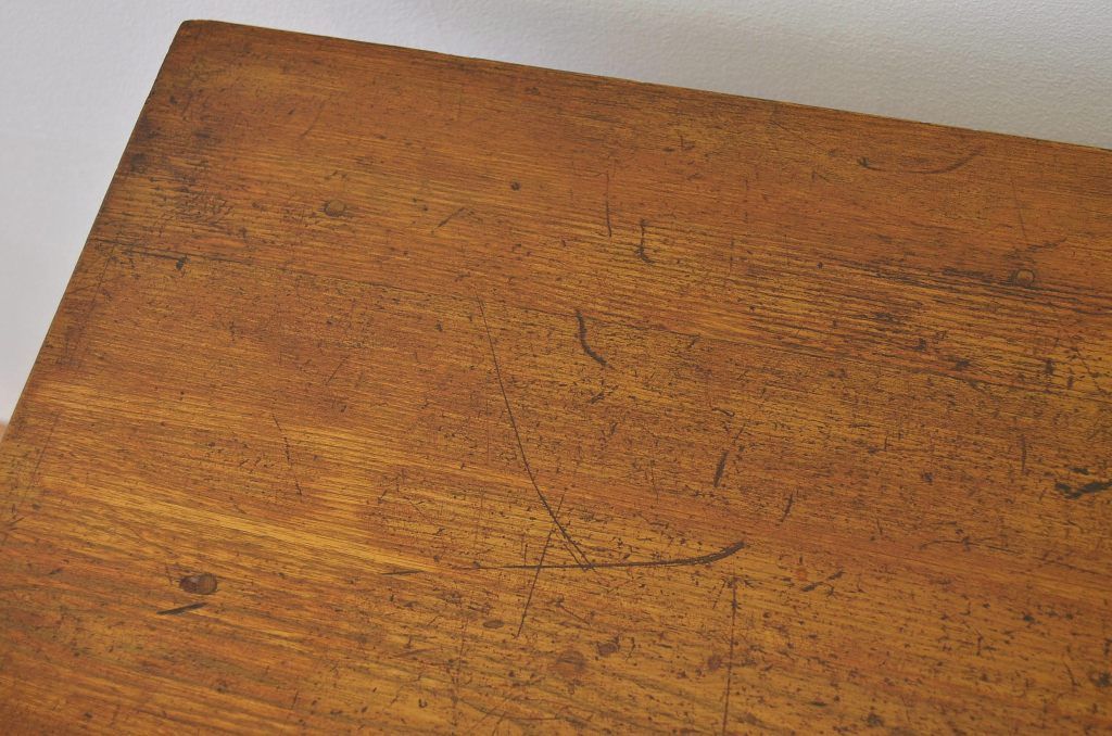 レトロ家具　昭和レトロ 古い栓無垢材のシンプルな平机2(テーブル・作業台)