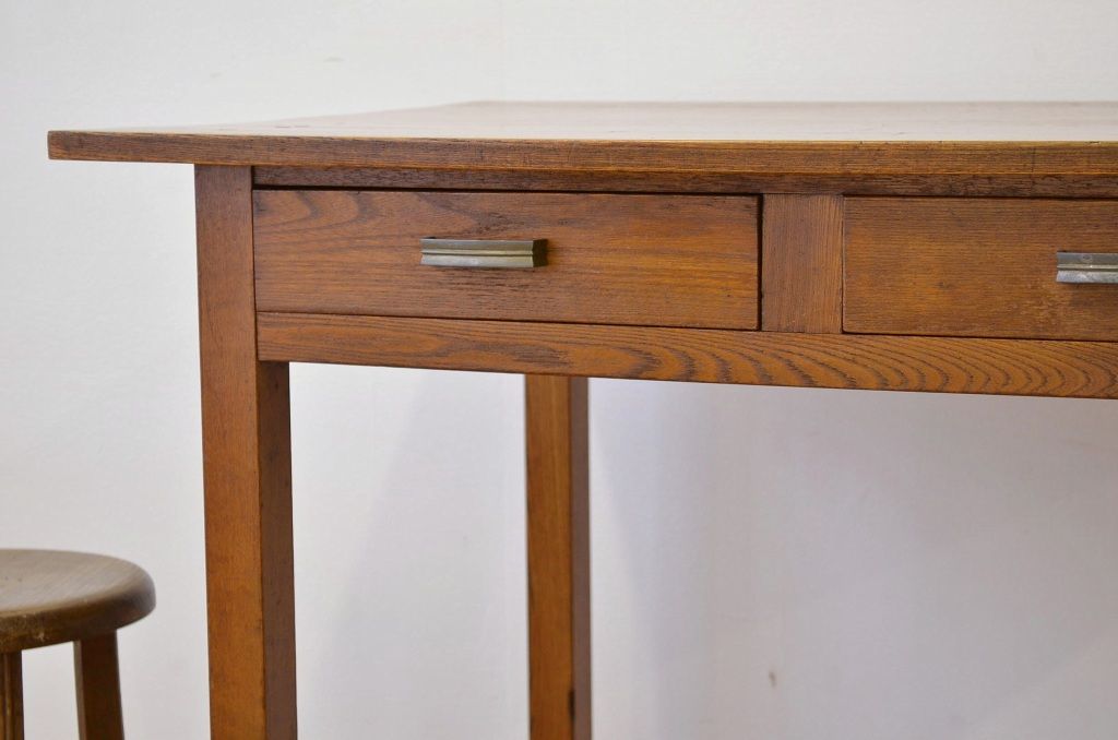 レトロ家具　昭和レトロ 古い栓無垢材のシンプルな平机2(テーブル・作業台)