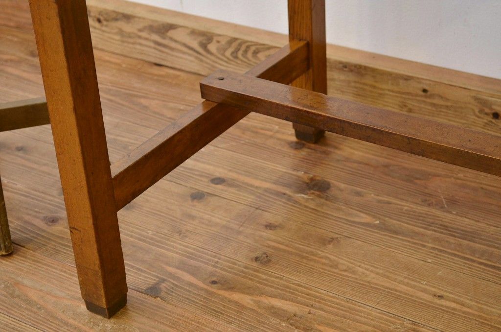 レトロ家具　昭和レトロ 古い栓無垢材のシンプルな平机2(テーブル・作業台)