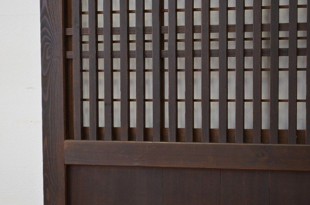 古民具・骨董 裏障子付き格子帯戸1枚(引き戸)