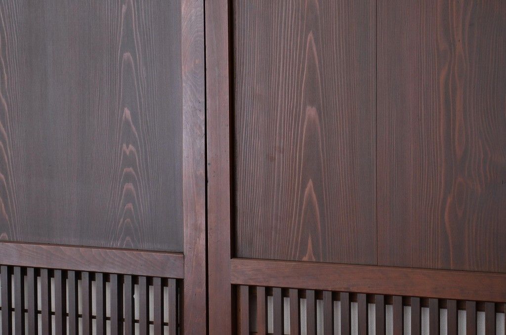 古民具・骨董 美品!! 裏障子付き格子帯戸4枚セット(引き戸)
