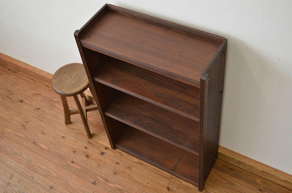 レトロ家具　昭和レトロ　シンプルなアンティーク本棚(飾り棚)