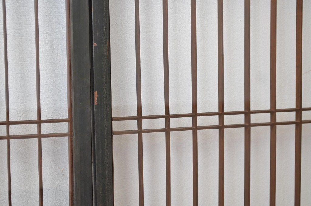 古民具・骨董 ガラス入り格子書院戸4枚セット