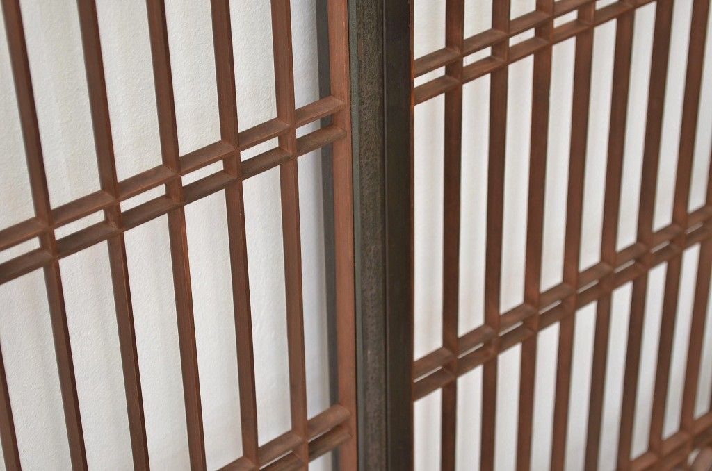古民具・骨董 ガラス入り格子書院戸4枚セット