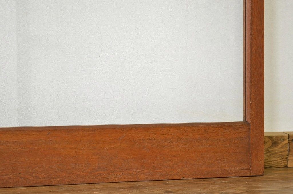 昭和レトロ 古い木の大きなガラス引き戸2枚(ガラス戸・建具)