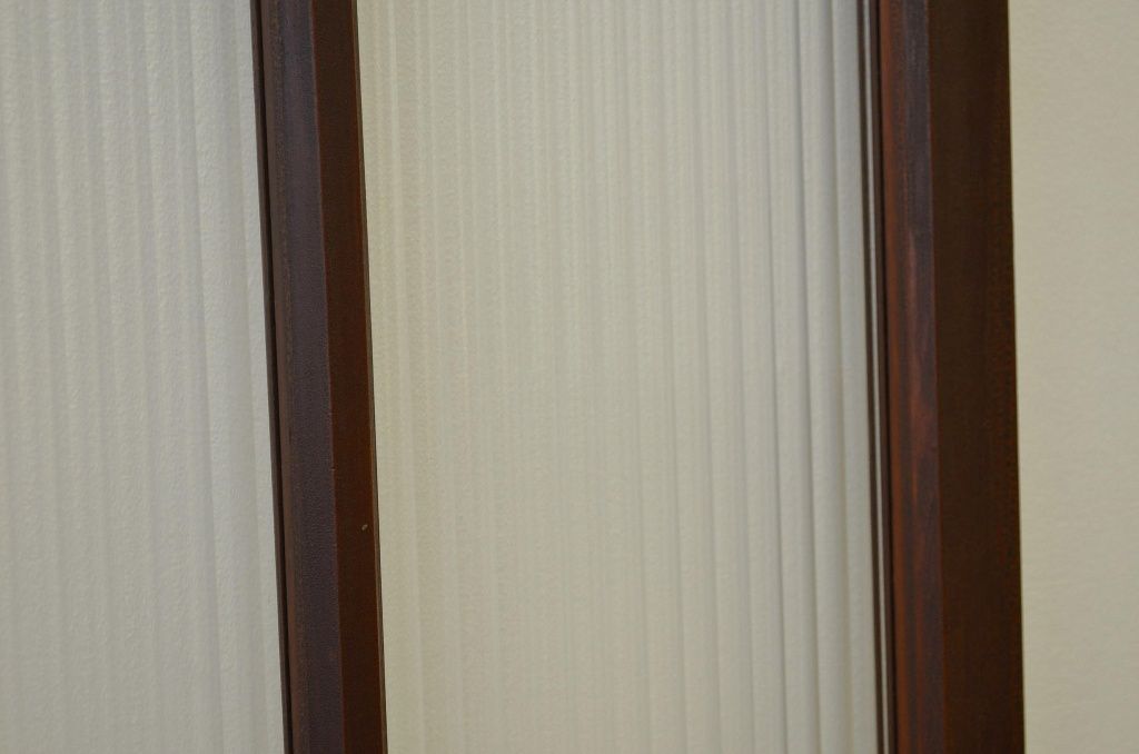 昭和レトロ 古い木のモールガラス引き戸2枚セット(窓・建具・ガラス戸)