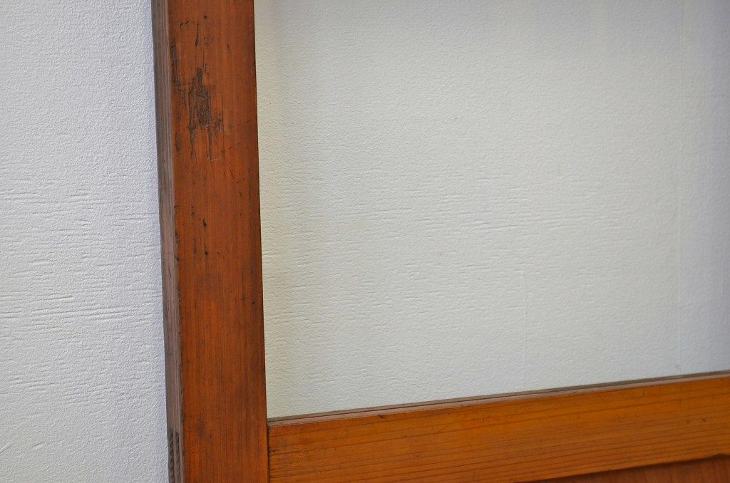 アンティーク 古い木の素敵な雰囲気のガラス戸2枚セット(引き戸・建具)