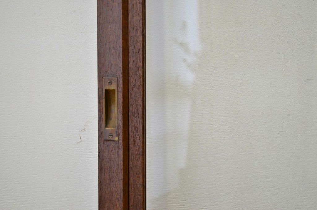 昭和レトロ 古い木の上質な造りのダイヤガラス入りガラス戸3枚セット(引き戸・建具)