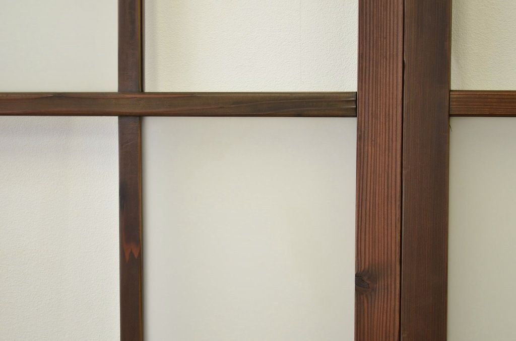 古民具・骨董 昭和レトロ 古い木のガラス戸4枚セット(引き戸・扉)