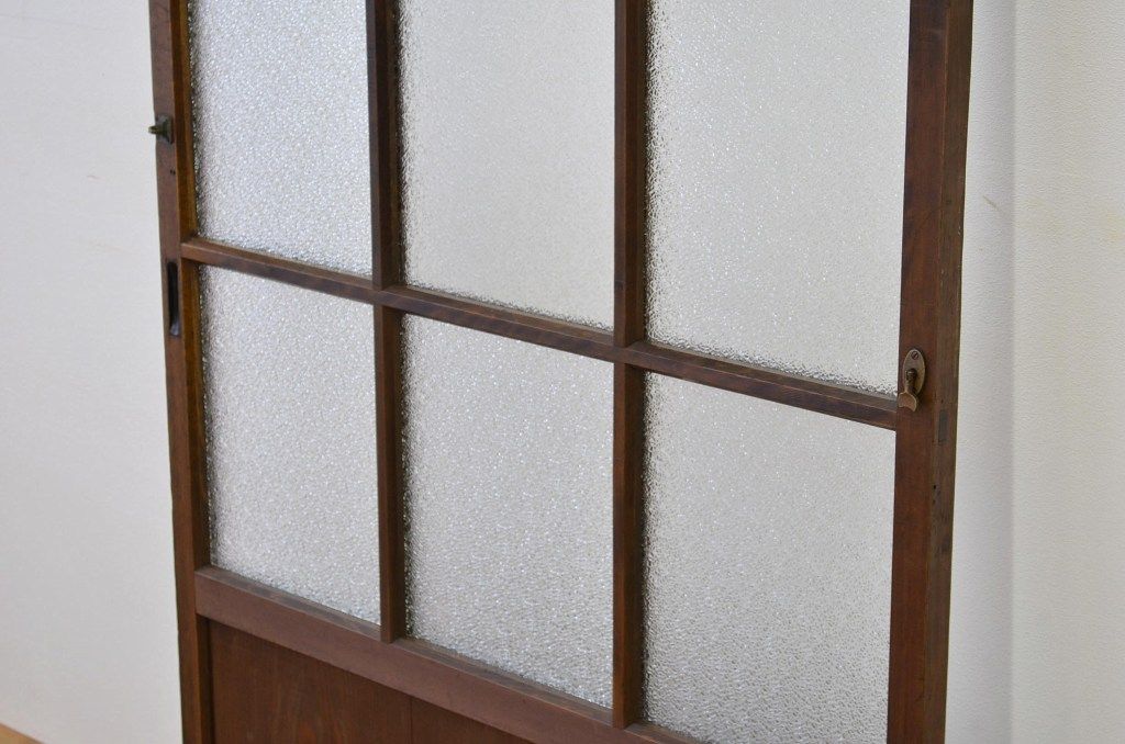 ★古民具・骨董 ダイヤガラス入り引き戸1枚(ガラス戸・建具)