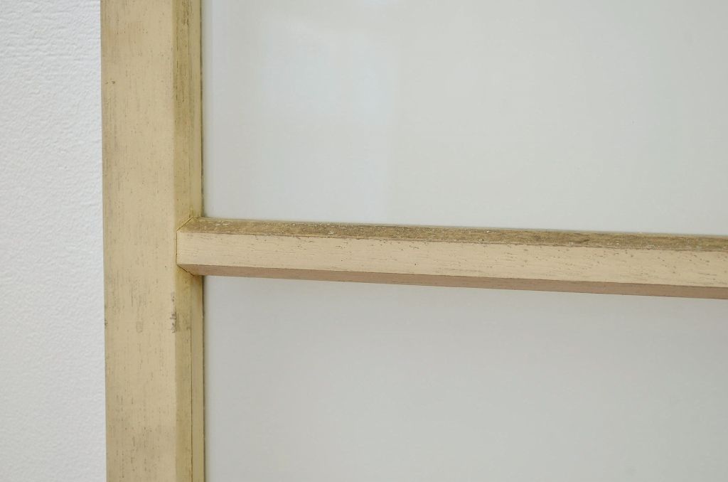 アンティーク建具　昭和レトロ　ペイントがお洒落な引き戸2枚セット(ガラス戸、窓)(R-006176)