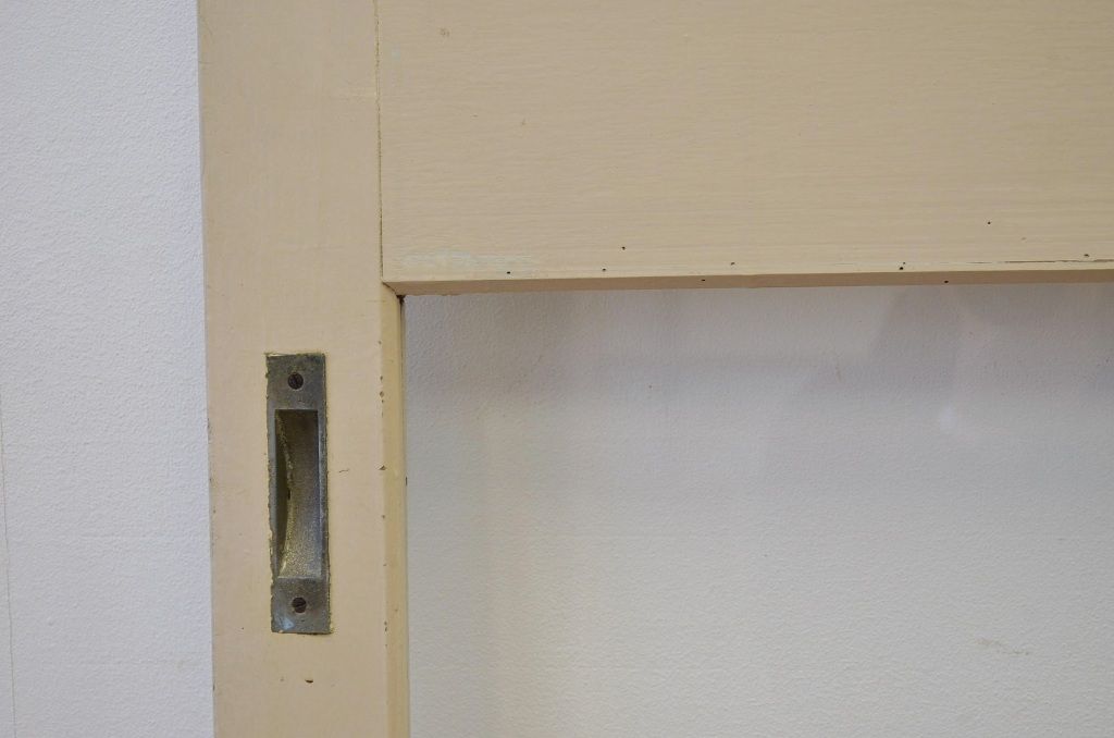 昭和レトロ 大版クリアガラスのペイント引き戸1枚(ガラス戸・建具)